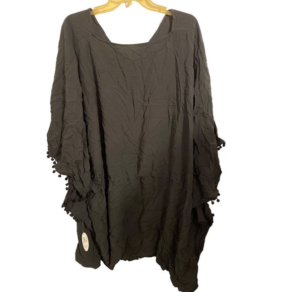 Womens Swimwear Pullover Swimsuit Cover Wave Zone Black Size 2X/3X - Picture 3 of 6